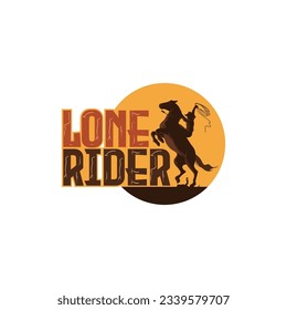 "El logo de The Lone Rider Cowboy captura el espíritu del Lejano Oeste, con un vaquero accidentado que evoca valentía e independencia. Un símbolo de coraje fronterizo".