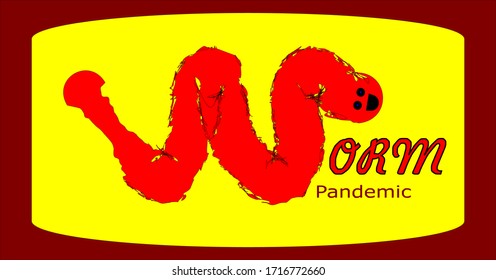 "The title Worm Pandemic is in red on a yellow background"