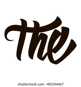 The. Typographic Design. Black Hand Lettering Text Isolated on White Background. Vector illustration
