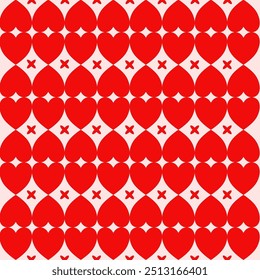 "The vibrant red heart pattern spreads across the design, creating a bold and loving atmosphere that captures attention instantly."