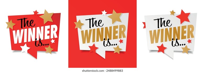 "The winner is" on speech bubble