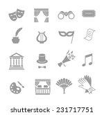 Theater acting  icons set black vector isolated