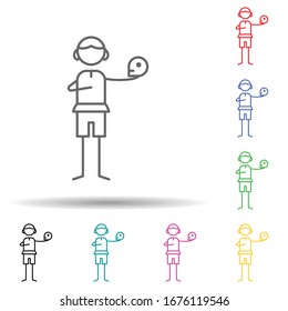 Theater actor multi color set icon. Simple thin line, outline vector of hobbie icons for ui and ux, website or mobile application