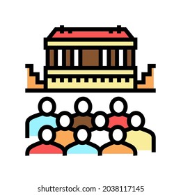 theater ancient greece color icon vector. theater ancient greece sign. isolated symbol illustration
