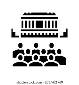 theater ancient greece glyph icon vector. theater ancient greece sign. isolated contour symbol black illustration