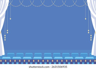 theater blank text space background in flat design
