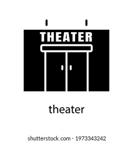 Theater building icon. Editable stroke. Design template vector