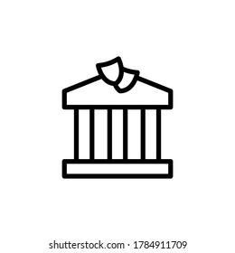 Theater, building icon. Simple line, outline vector elements of cultural activities icons for ui and ux, website or mobile application