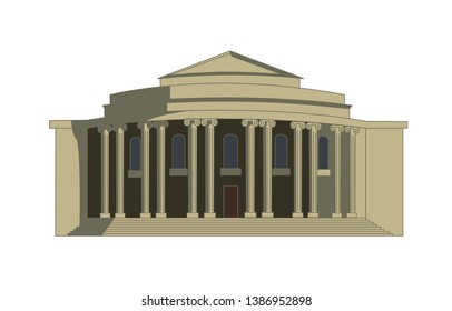 theater building vector illustration isolated