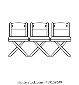 Theater chairs icon in outline style on a white background