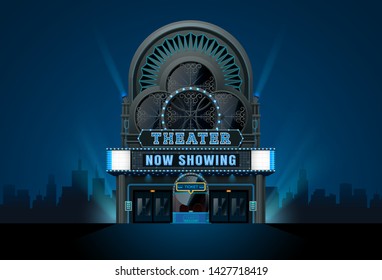 theater cinema building vector easy to change color and object