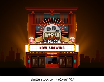 theater cinema building vector easy to change color and object