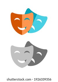 theater comedy drama face mask icon