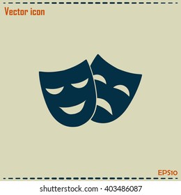 theater comedy and tragedy masks symbol