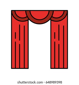 theater courtain isolated icon