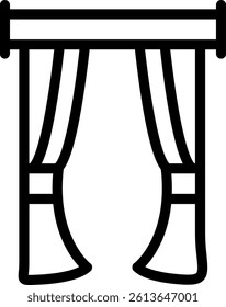 Theater Curtain Line Vector Icon Design