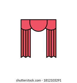 Theater curtains icon. Element of education illustration. Signs and symbols can be used for web, logo, mobile app, UI, UX on white background