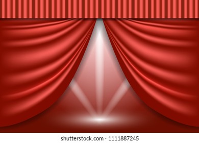 Theater curtains. Scene background. Vector illustration EPS10