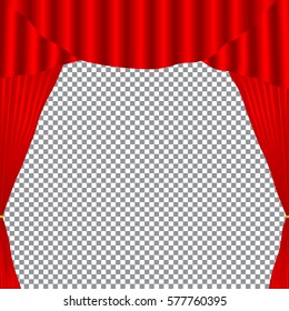 Theater curtains with a transparent background. Vector.