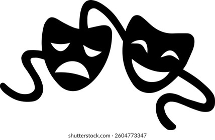 Theater Drama Mask Vector | Comedy and Tragedy Symbol for Performers