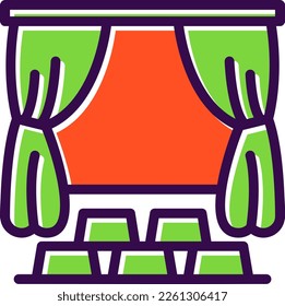 Theater Filled Vector Icon Design