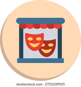 Ícone de Estilo de Círculo Plano de Teatro