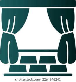 Theater Glyph Gradient Vector Icon Design