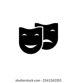 Theater Human Mask icon logo. Cinema icon logo vector.