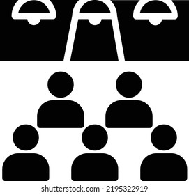 Theater Icon With Glyph Style, Entertainment Sign And Symbol Isolated On White Background