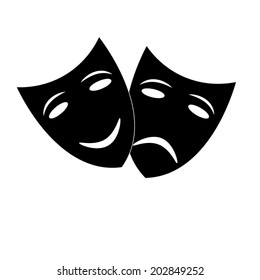 Theater Icon Happy Sad Masks Stock Vector (Royalty Free) 202849252 ...