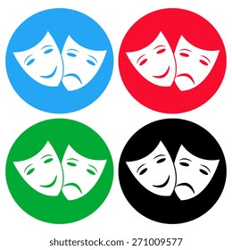 Theater icon with happy and sad masks