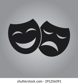 Theater Icon Happy Sad Masks Vector Stock Vector (Royalty Free ...