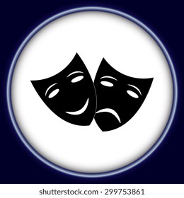 Theater icon with happy and sad masks 
