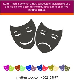 Theater icon with happy and sad masks