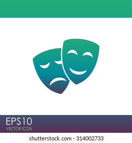 Theater icon with happy and sad masks vector