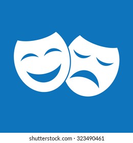 Theater icon with happy and sad masks. VECTOR illustration