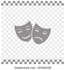 Theater icon with happy and sad masks.