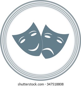 Theater icon with happy and sad masks 