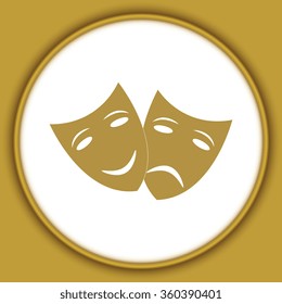 Theater icon with happy and sad masks 