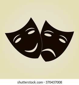 Theater icon with happy and sad masks 