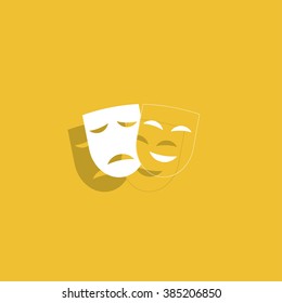 Theater icon with happy and sad masks. VECTOR illustration.