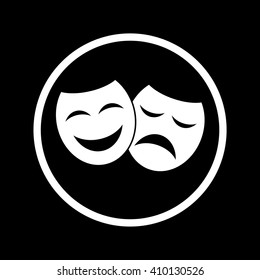 Theater icon with happy and sad masks. VECTOR illustration