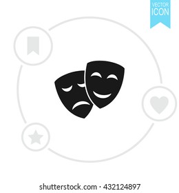 Theater Icon With Happy And Sad Masks Vector