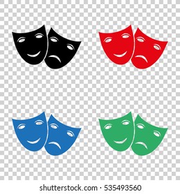 Theater icon with happy and sad masks  - vector icon