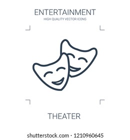 theater icon. high quality line theater icon on white background. from entertainment collection flat trendy vector theater symbol. use for web and mobile