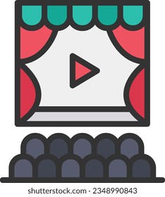 Theater Icon image. Suitable for mobile application.