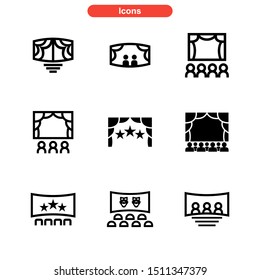 theater icon isolated sign symbol vector illustration - Collection of high quality black style vector icons
