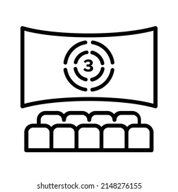 Theater Icon. Line Art Style Design Isolated On White Background