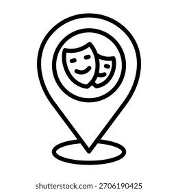 Ilustración vectorial de diseño de línea de icono de teatro