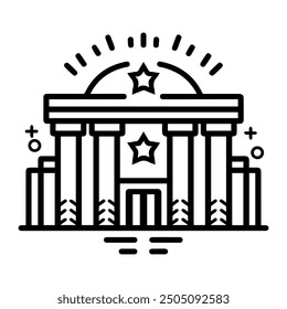 Theater icon or modern line symbol. Vector line art and icon design with bold outline. Black and white Pixel Perfect minimalistic symbol isolated white background. Silhouette simple thin sign